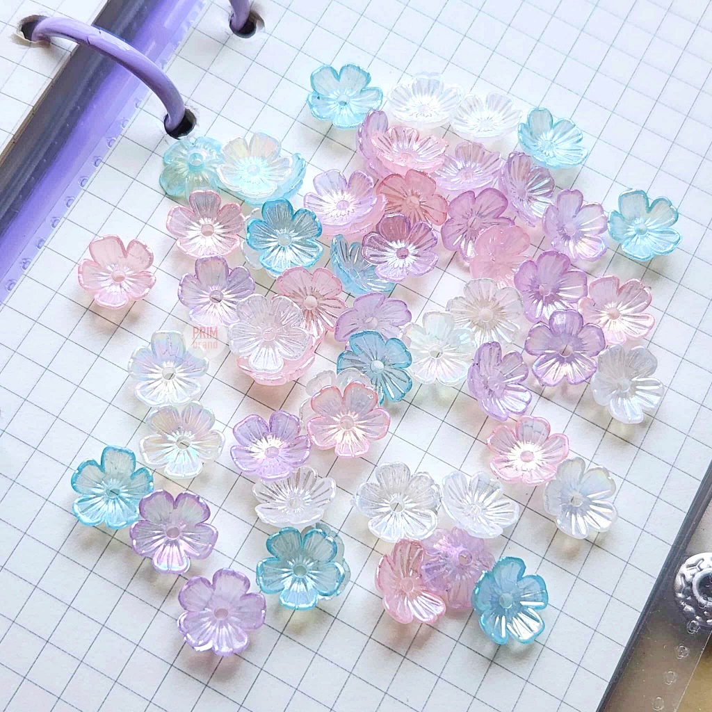รวมจี้ลูกปัดดอกไม้ ครอบดอกไม้ ลูกปัดอะคริลิค สำหรับงาน DIY