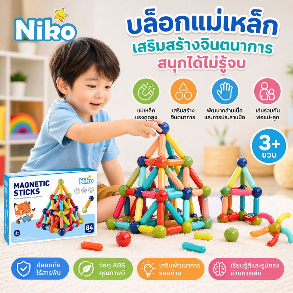 รีวิว NIKO ตัวต่อแม่เหล็ก: ของเล่นเสริมพัฒนาการตัวท็อป! ไอเทมที่พ่อแม่ยุคใหม่ต้องมี