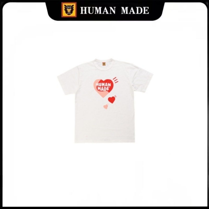 『 Human Made 』🇯🇵 พร้อมส่ง/ เสื้อ human made ลายหัวใจ 3 หัวใจ หลวม แขนสั้น