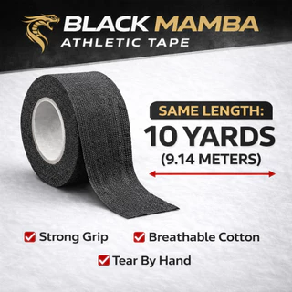 [ Black Mamba ] - เทปกาวนักกีฬา ล็อคแข็งแรง ฉีกได้ด้วยมือ ไม่ทิ้งคราบกาว