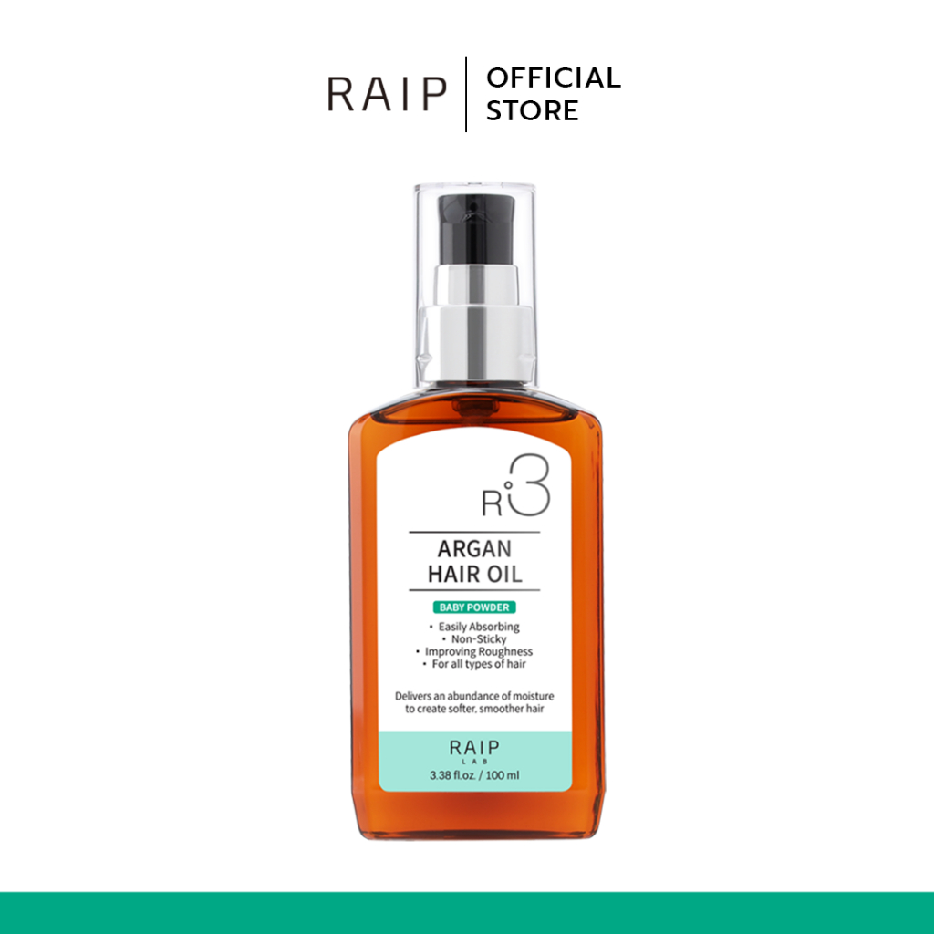 (ขายดี‼️) BABY POWDER - RAIP ARGAN HAIR OIL ออยบำรุงผมกลิ่นแป้งเด็ก หอมติดทน เหมาะกับผมแห้งเสีย