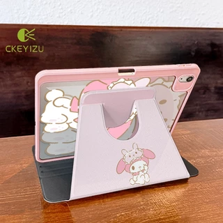 CKYZ 24ชั่วโมงเคส เคสไอแพด Air7 Air8 Gen11 ที่ใส่ปากกา My Melody เคสiPadหมุน 360°Gen10/9 Pro11 2024