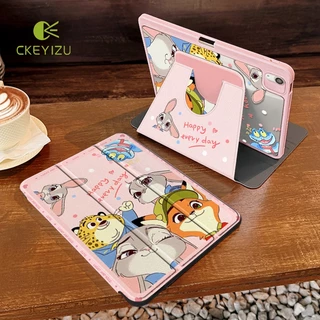 CKYZ ⚡พร้อมส่ง⚡เคสไอแพด Gen9 Air6 Air7 ที่ใส่ปากกา Zootopia เคสiPadหมุน 360° Gen11 Gen10 Pro11/13