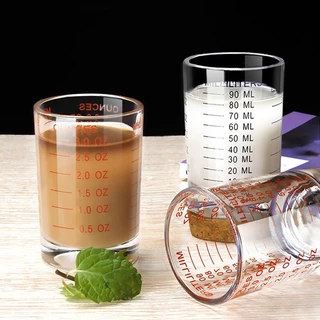 แก้วตวงกาแฟ มีสเกลวัด ML/OZ แก้วช็อต เนื้อหนา ทนความร้อน Espresso Shot Glass ถ้วยตวงน้ำเชื่อม กาแฟ แก้วตวงอเนกประสงค์