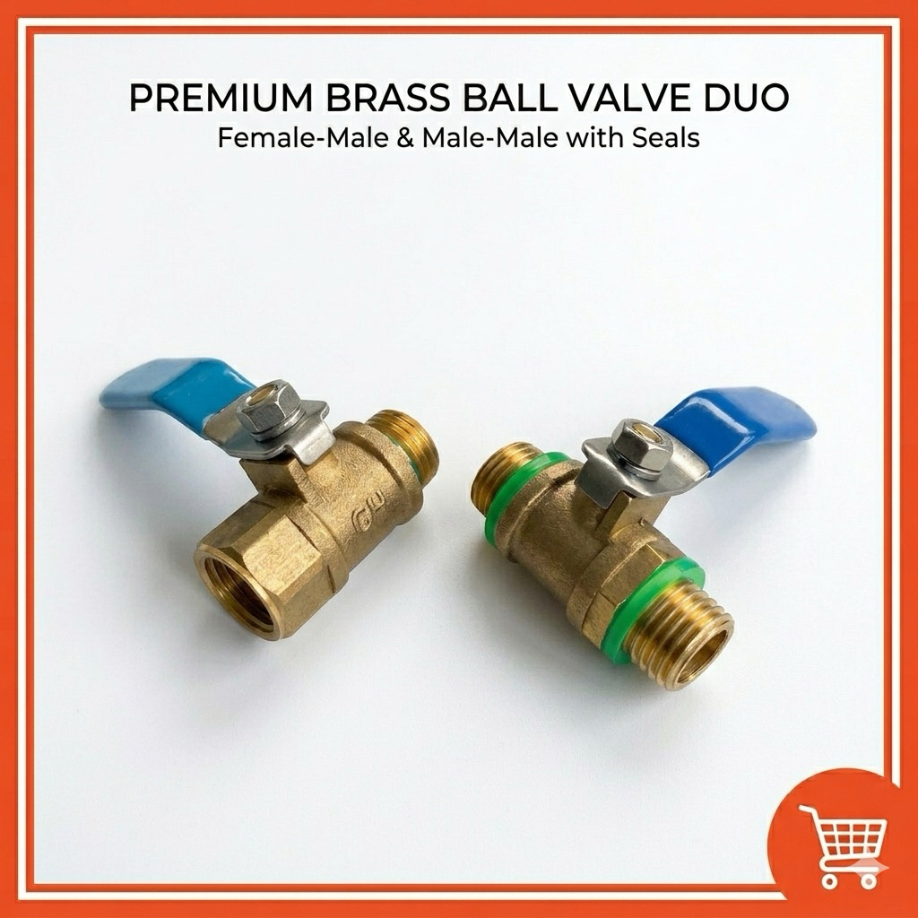 วาวล์ ก๊อก เปิด ปิด ทองเหลืองงานเกษตร  สำหรับ สายพ่นยา ด้ามพ่นยา 2 หุน