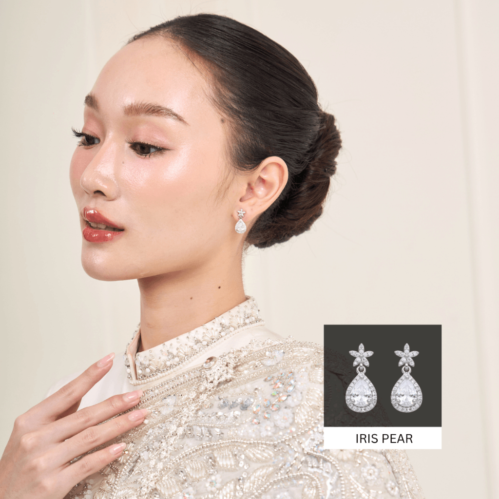 Kind Jewelry ต่างหู เจ้าสาว ต่างหูออกงาน iris pear earring