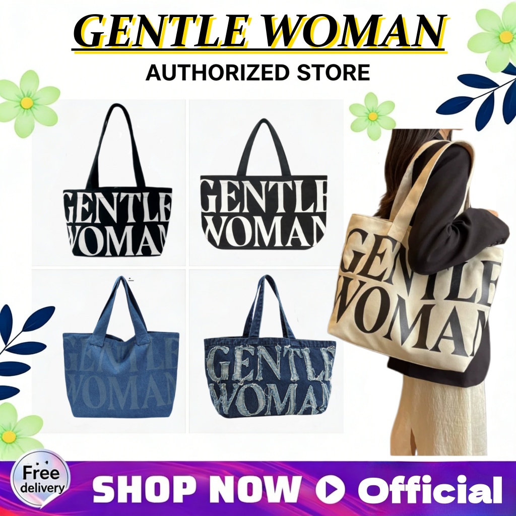 ของแท้ GW แบรนด์ไทย GENTLEWOMAN กระเป๋าผ้ายีนผ้าแคนวาส ถือและสะพายข้างได้ มีขนาดใหญ่ จุของได้เยอะ เหมาะเป็นกระเป๋าเก็บเค