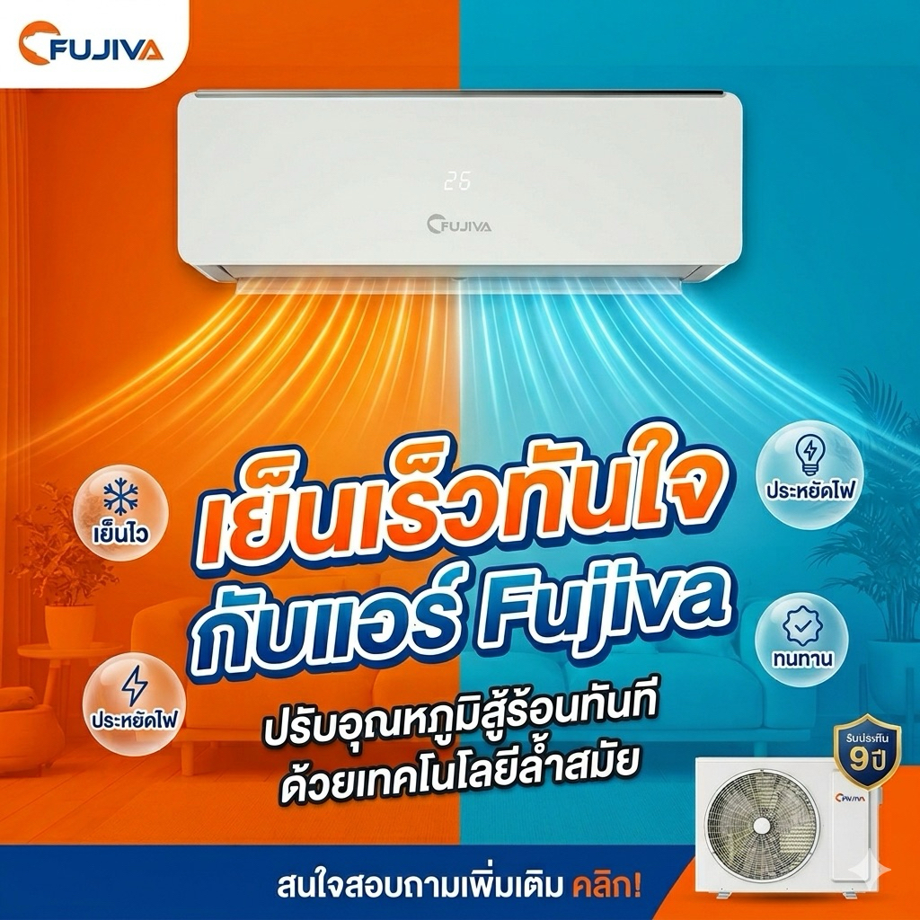 FUJIVA Air Conditioner Inverter Series 2026 เครื่องปรับอากาศระบบ DC Inverter