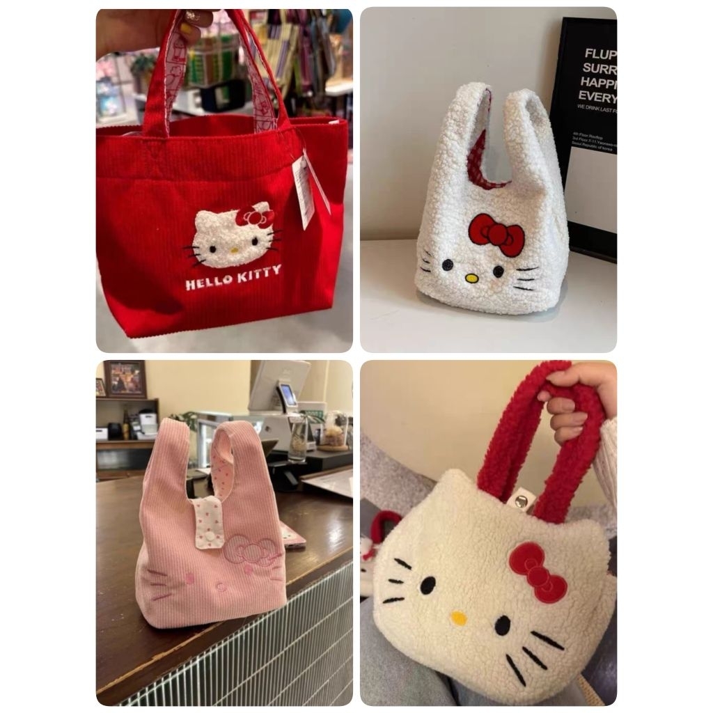 กระเป๋า​ถือ​ Kitty​ กระเป๋า​ใส่กล่องข้าวกลางวัน​ กระเป๋าถือใบเล็กสำหรับออกไปข้างนอก