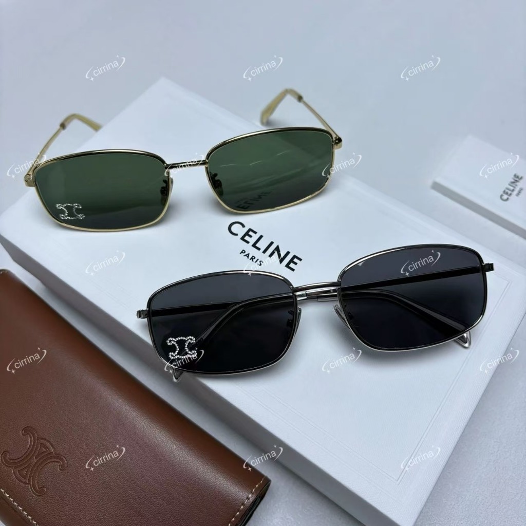 แว่นกันแดดทรงสี่เหลี่ยมผืนผ้า CELINE ของแท้ใหม่เอี่ยม