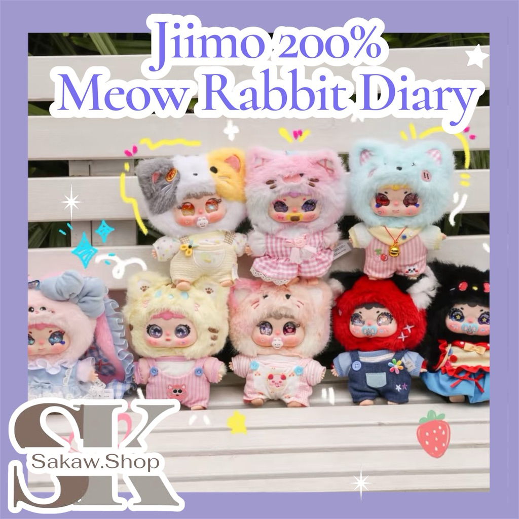 😽พร้อมส่งในไทย😽[แบบสุ่ม] Jiimo 200% Meow Rabbit Diary พวงกุญแจ
