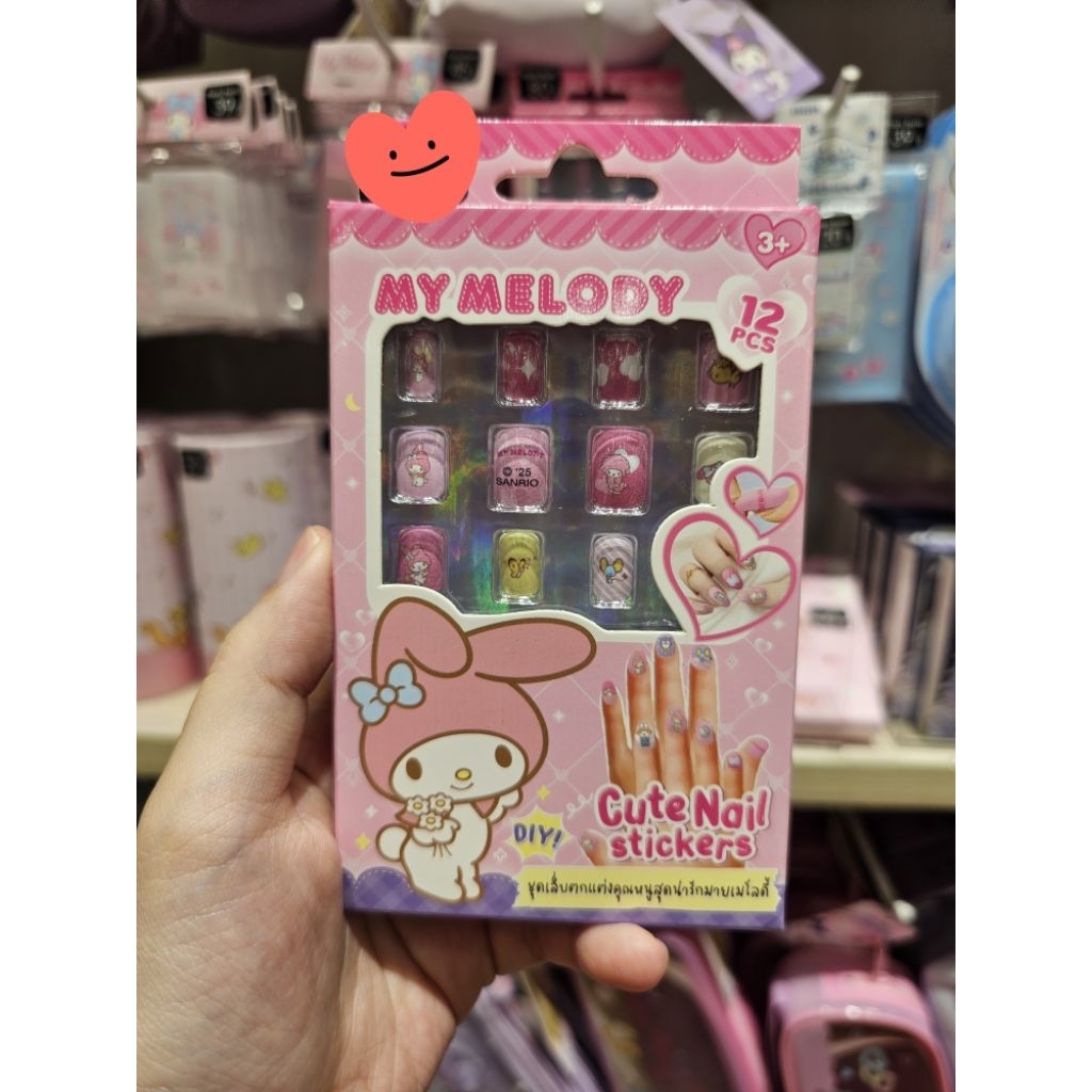 Sanrio ชุดตกแต่งเล็บ My Melody 12 pieces Cute Nail Sticker