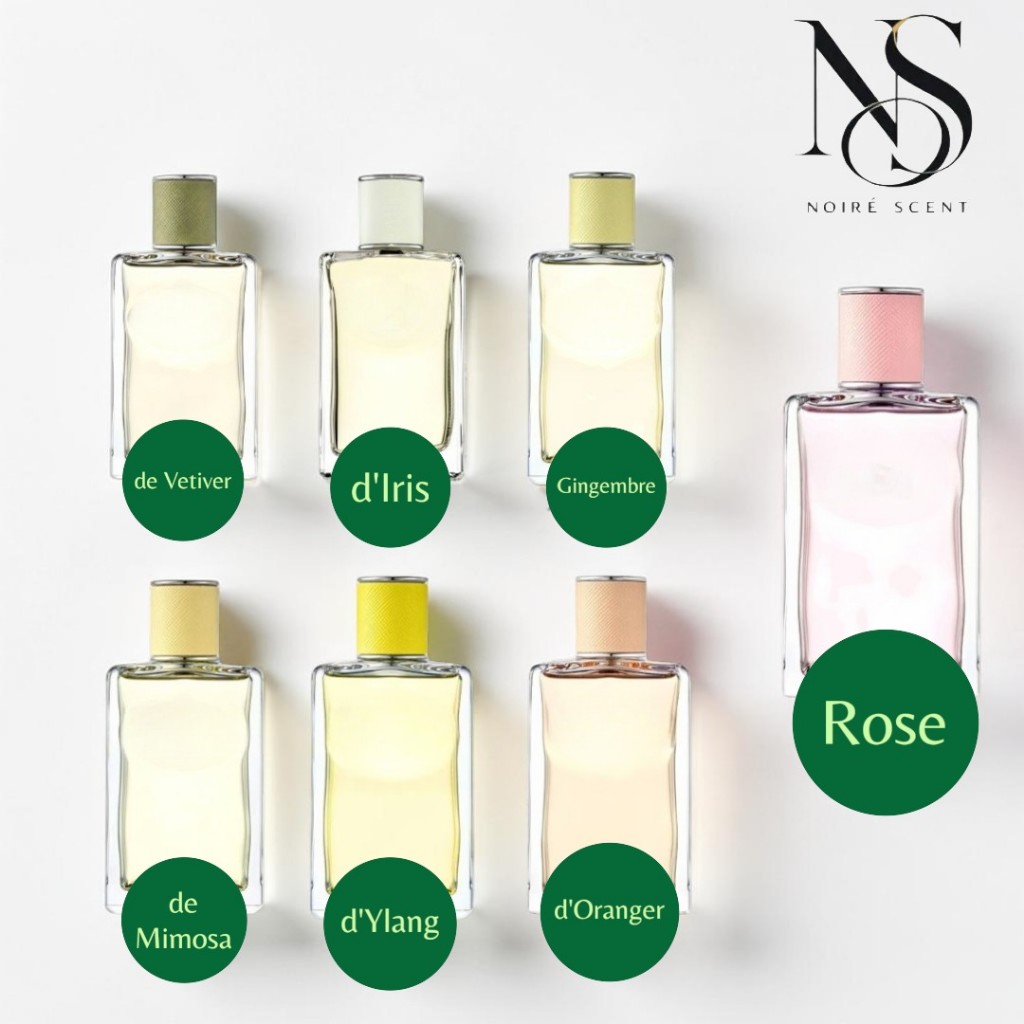 น้ำหอมขนาดทดลอง   de Vetiver/d'Iris/de Gingembre/de Rose/de Mimosa/d'Ylang/d'Oranger /2ML/5ML/10M