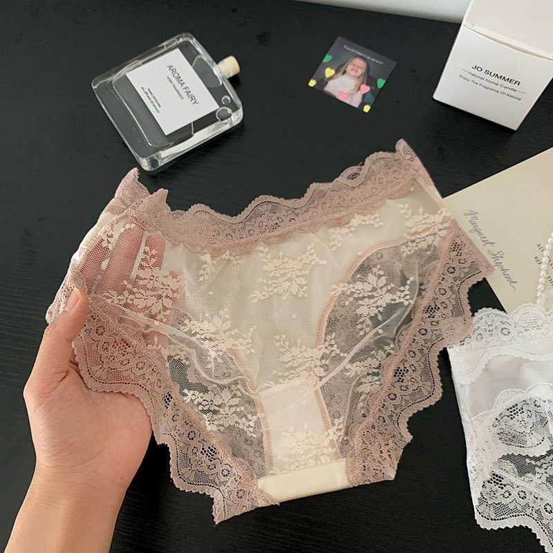 Umiyaa กางเกงในลูกไม้ผ้าซาติน สายโบว์ตกแต่ง ท้องหลังตาข่าย ไม่คาดสะโพก ไร้รอยต่อ ไม่ติดก้น เซ็กซี่ ใส่สบาย ราคา ถูกที่สุด ดีลบีเคเค แกลเลอรีภาพที่ 8