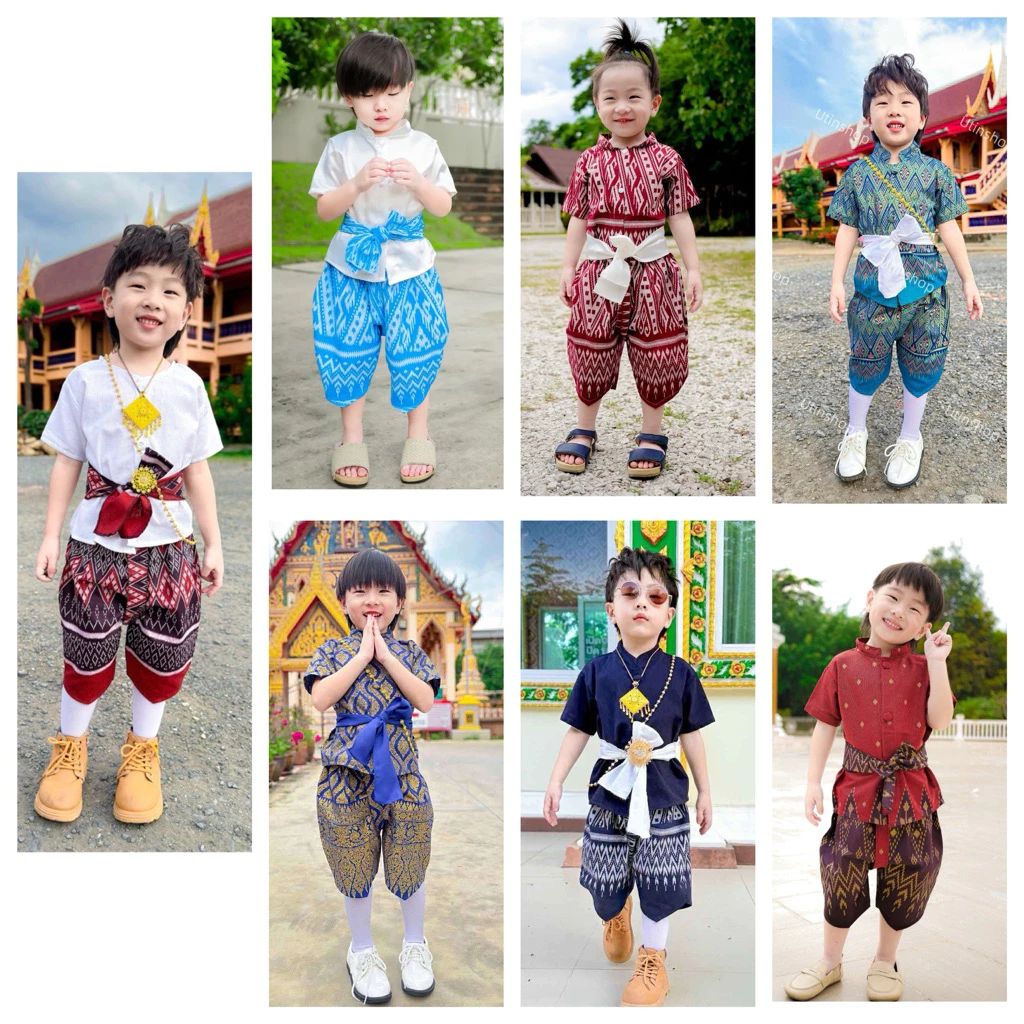 ชุดไทยเด็กผู้ชาย 1-5ปี ชุดไทยเด็กผู้ชาย สีขาวดำ สีสุภาพ ใส่หล่อๆ💙
