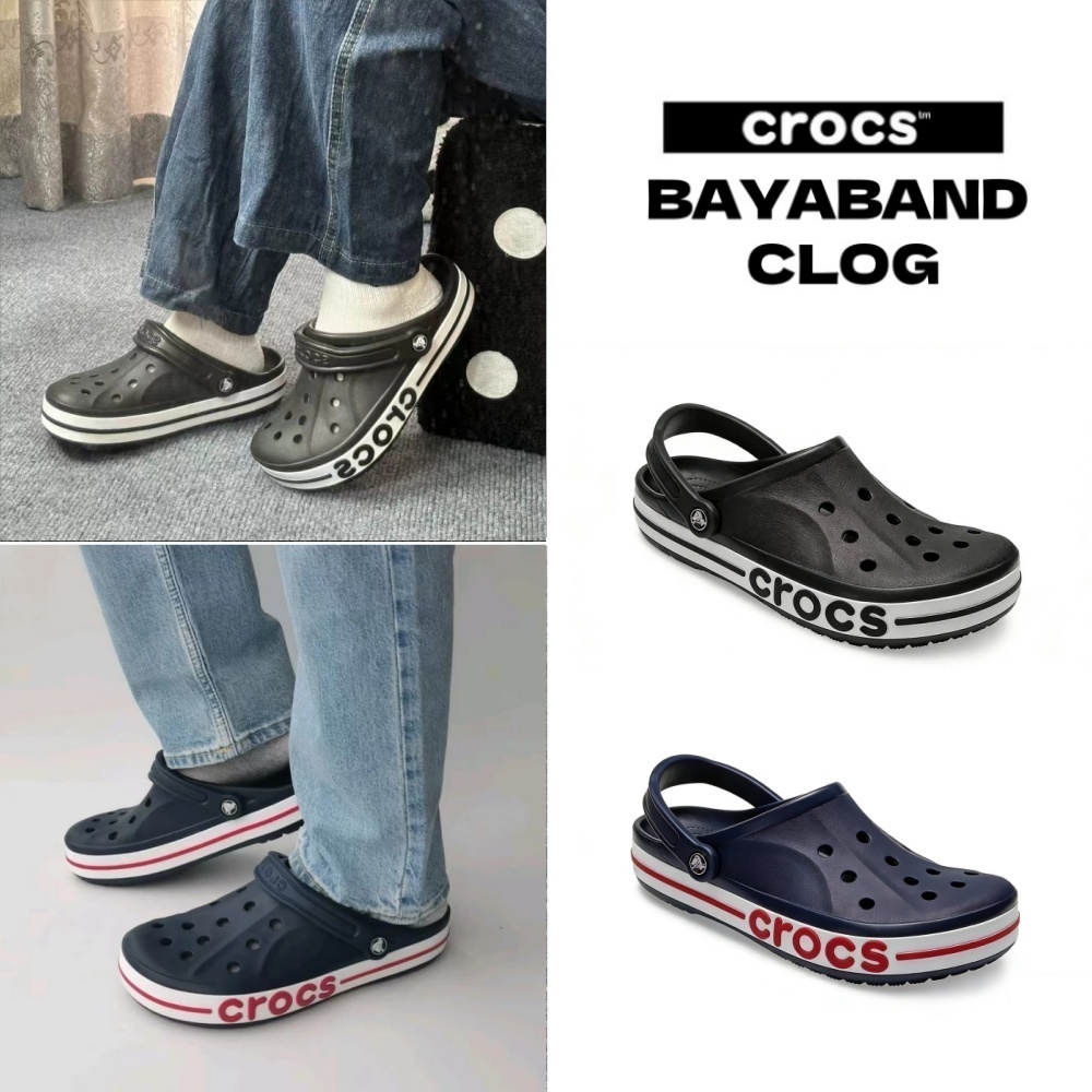 🎊ของแท้ 100%🎇CROCS รองเท้าลำลองผู้ใหญ่ BAYABAND CLOG Unisex sandals รุ่น 2050894CC/066 - Navy Blue/Black