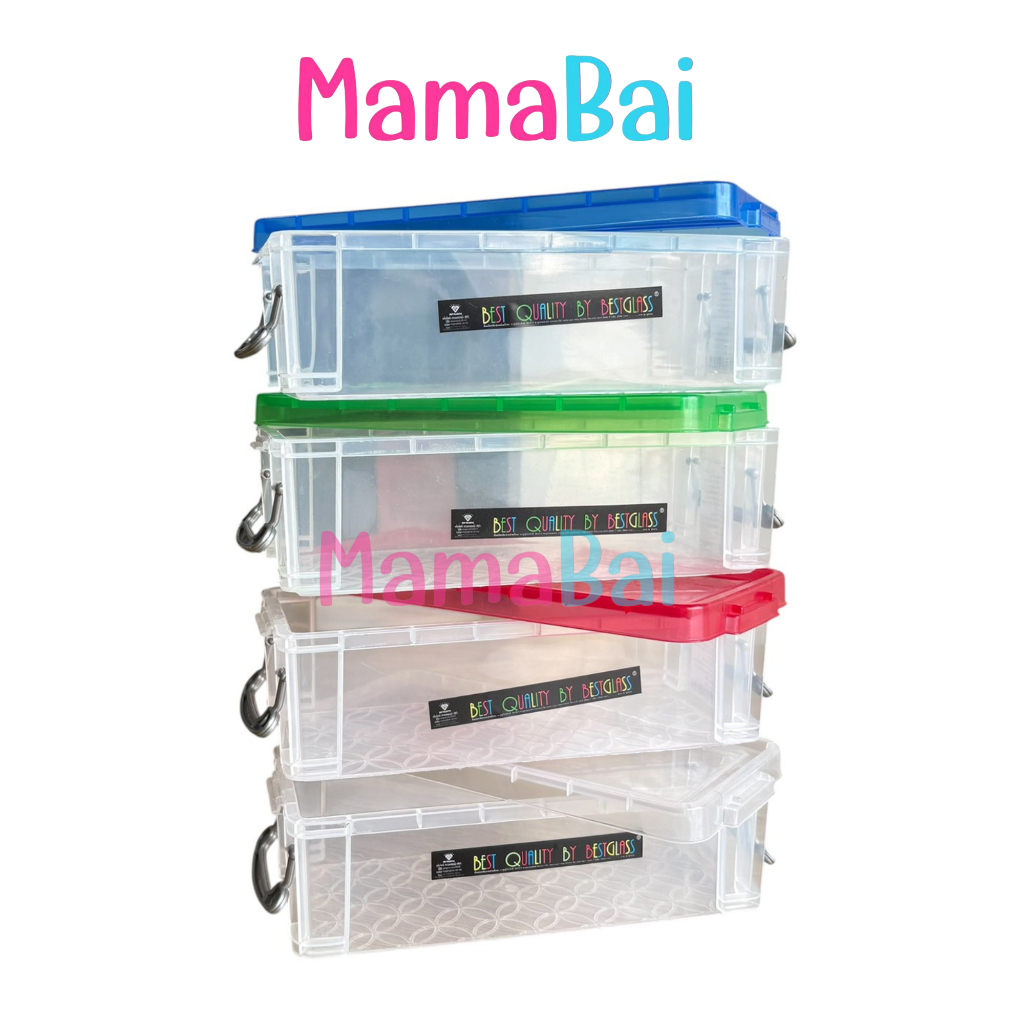 (MMB)กล่องพลาสติกใส เรโท ฝาสี กล่องอเนกประสงค์ใส่ของ #Mamabaishop