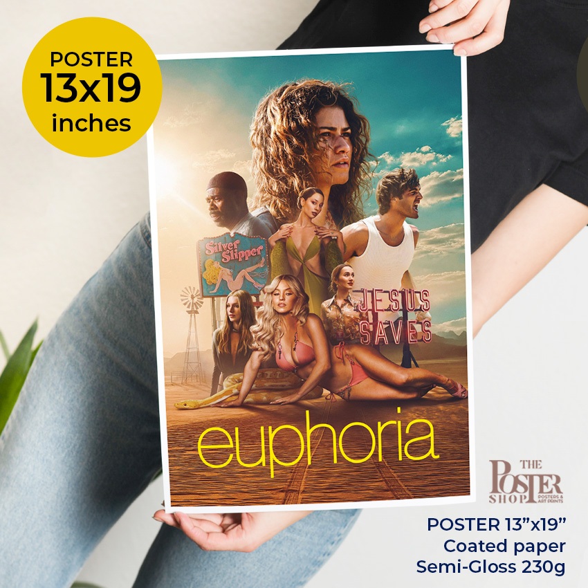 Euphoria TV Series Poster : Zendaya และ Jacob Elordi โปสเตอร์ซีรีย์สุดฉาว ขนาด 33x48 cm