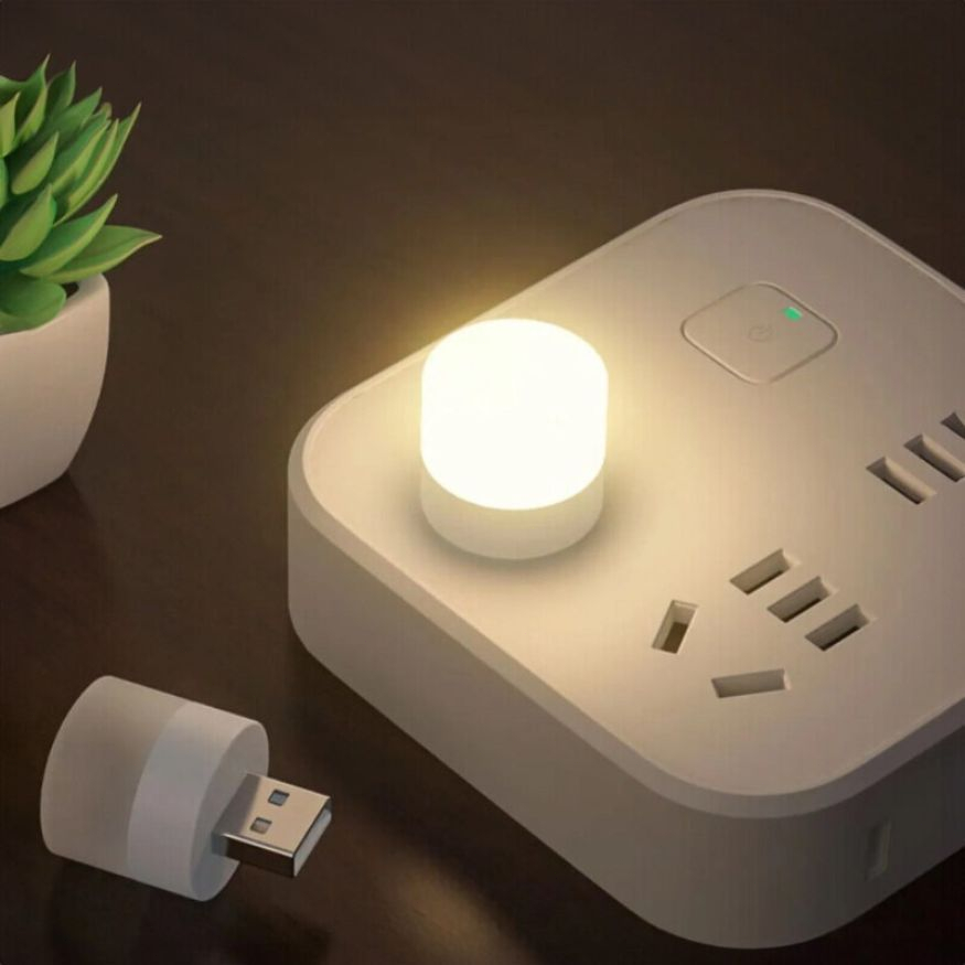 โคมไฟกลางคืน USB หลอดไฟLED ขนาดเล็ก ประหยัดไฟ ใช้ในห้องนอน แสงสีขาวและสีวอร์ม
