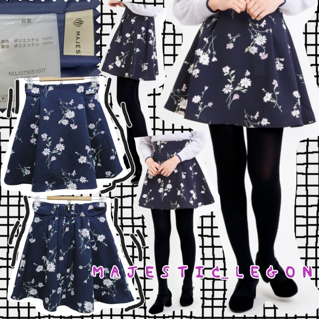 C040🪻M A J E S T I C_ L E G 0 N=กระโปรงกางเกงสั้นลายดอก