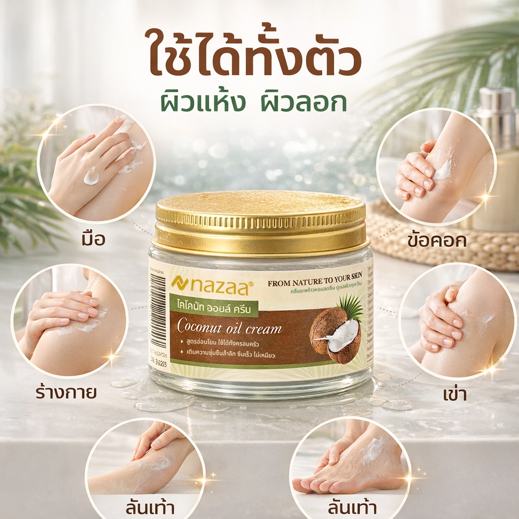 Sorf x Nazaa COCONUT OIL CREAM บำรุงและปกป้องผิวอย่างล้ำลึก 50/100g