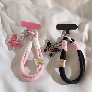 สายคล้องโทรศัพท์มือถือ สายคล้องข้อมือ จี้โทรศัพท์รูปแมว มิติสุดเท่ เชือกเส้นเล็กแบบทออเนกประสงค์ สายคล้องโทรศัพท์มือถือ