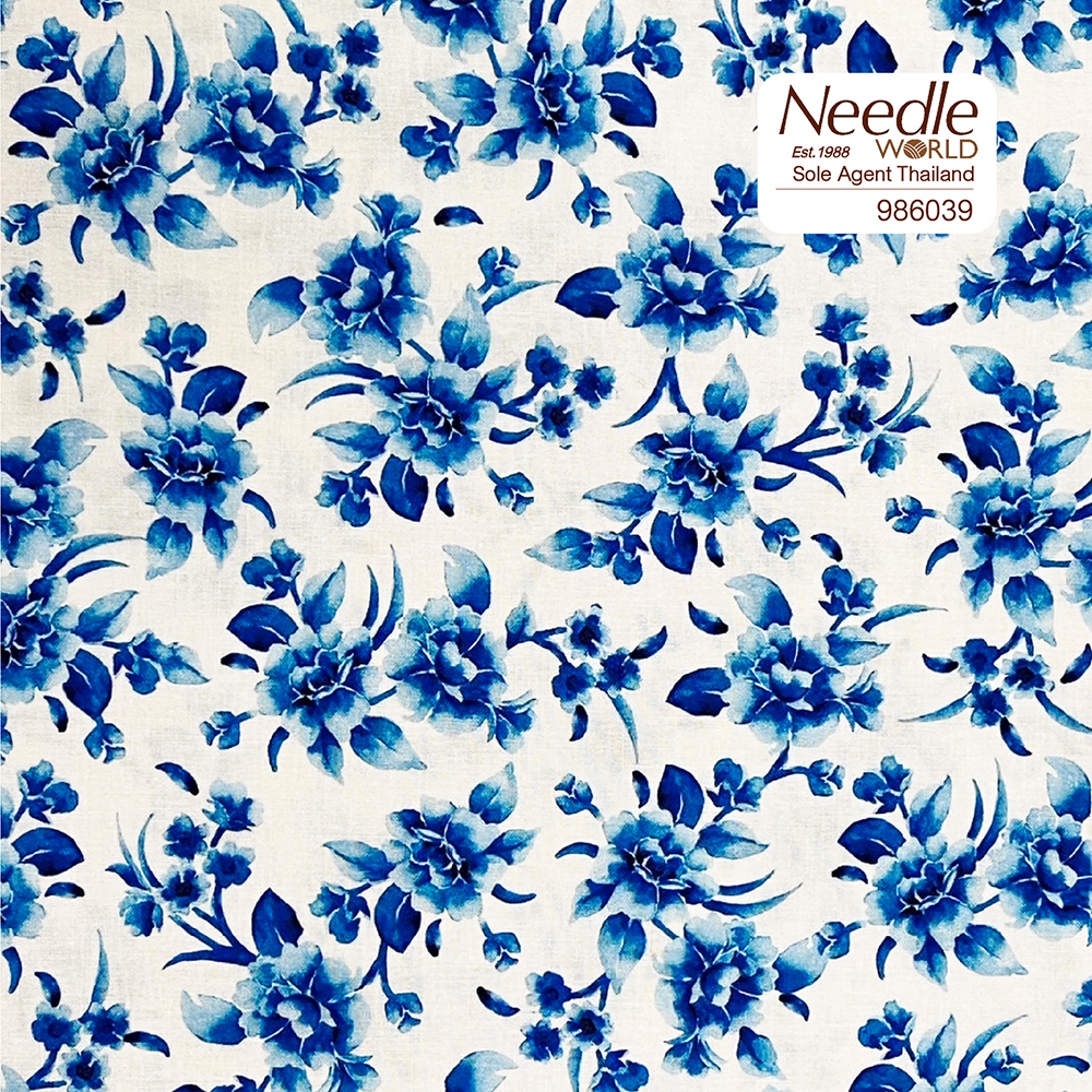 Cotton Fabric imported from the USA🇺🇸 ผ้าคอตตอนแท้ หน้ากว้าง 44 นิ้ว #986039 Chinoiserie Garden