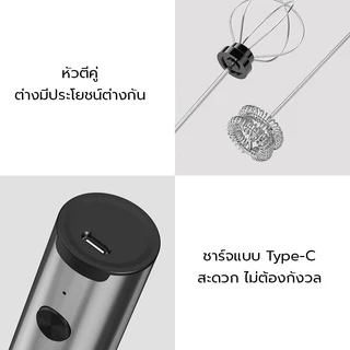 KENTO LITE Electric Milk Frother เครื่องปั่นฟองนมมือถือ แบบมือถือ ไร้สาย วัสดุสแตนเลส Food Grade ใช้งานง่าย จับถนัดมือ