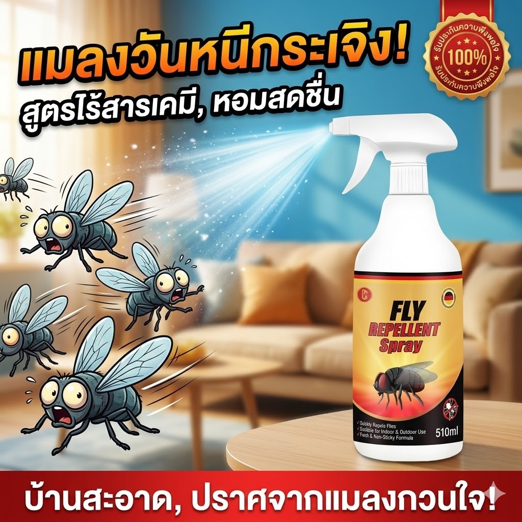 💥แมลงวันไม่กล้าเข้าใกล้💥 สเปรย์กันแมลงวัน ไล่แมลงวัน ไล่แมลงบิน ไล่แมลงวันในบ้าน ไล่แมลงวันนอกบ้าน 500ml กลิ่นไม่ฉุน