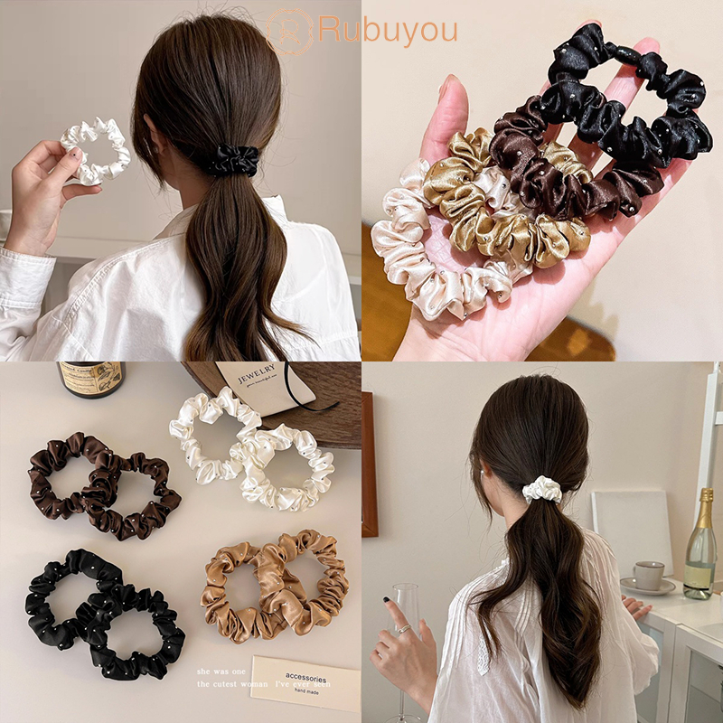 Rubuyou เซต 5 ชิ้น ห่วงผมของ เลือกสีได้ สไตล์เกาหลีเรียบง่าย สําหรับมัดผมหางม้า สำหรับผู้หญิง เครื่องประดับผมแฟชั่น﻿-COD