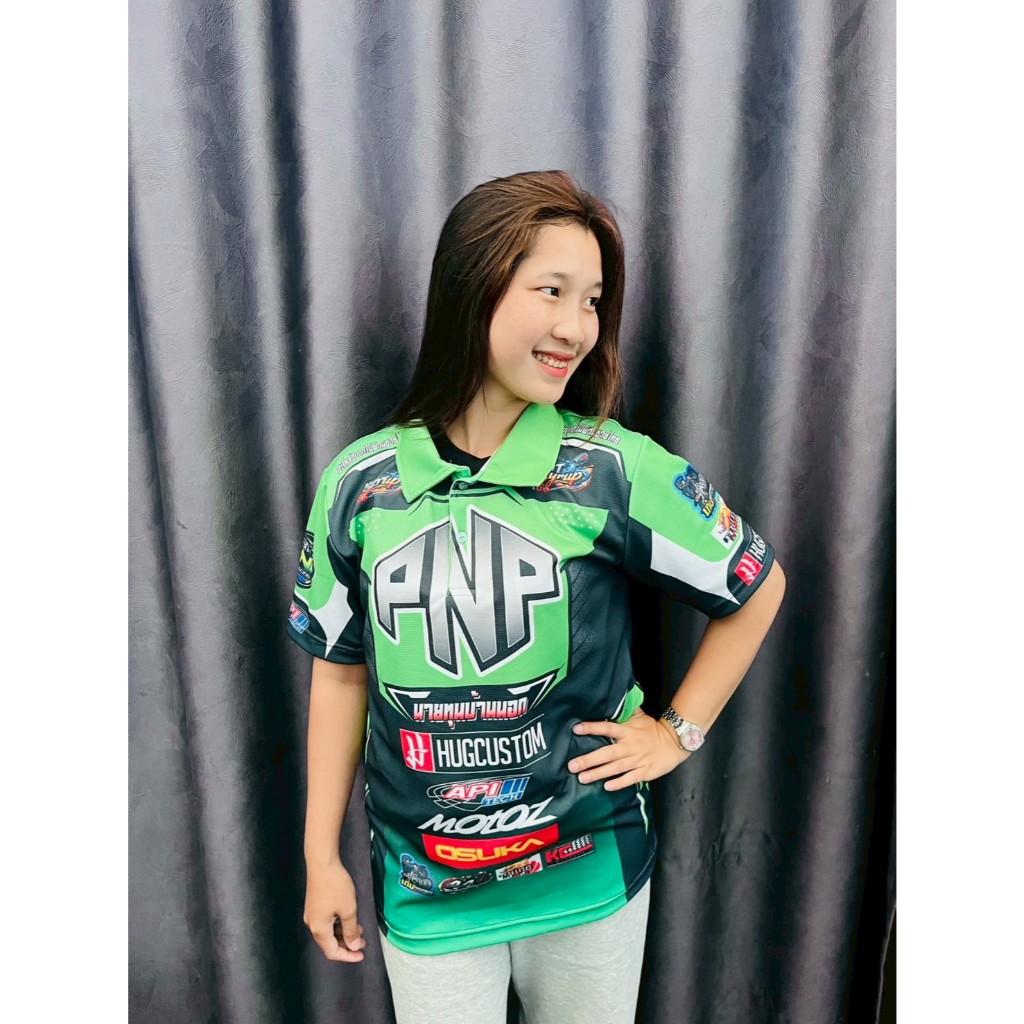 เสื้อคอปกแขนสั้น PNP MOTOZ ผ้าAirflow ใส่สบาย สีสวย