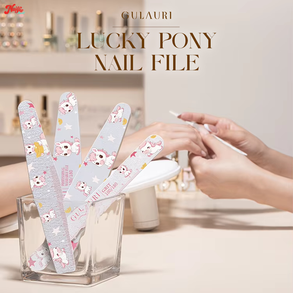 ตะไบหยาบ GULAURI-Lucky Pony Nail File ตะไบหยาบสามแบบ ตะไบบาง ตะไบบัฟเฟอร์ ลายน่ารัก ใช้งานทนนาน ทำความสะอาดได้