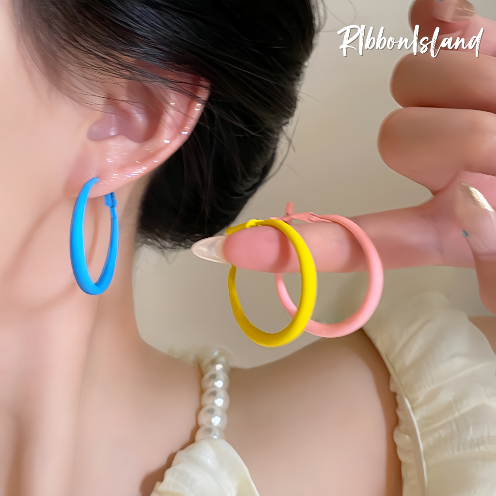 ต่างหู earrings สไตล์เกาหลี ins แฟชั่น น่ารัก มินิมอล unisex หลากสี COD