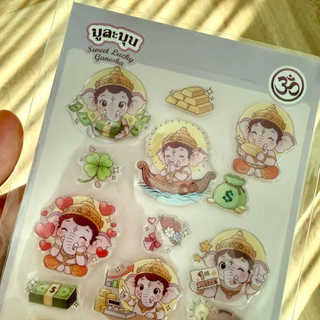 สติ๊กเกอร์พระพิฆเนศ มูละนุม มหาเฮง พร้อมส่ง เสริมดวงการเงิน การงาน ความรัก | กันน้ำ PVC | ติดมือถือ/โน้ตบุ๊ก | 9 ลาย