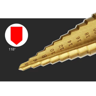 ชุดดอกเจดีย์ 3 ตัวชุด STEP DRILL SET เจาะขยาย ดอกสว่านเจดีย์ ชุดดดอกสว่านเหล็กทรงกรวยเคลือบไทเทเนียม