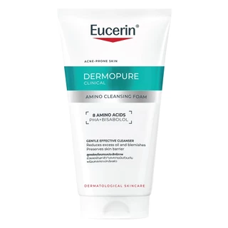 Eucerin DERMOPURE CLINICAL AMINO CLEANSING FOAM 50 MLโฟมล้างหน้า ลดปัญหาสิว ลดผิวมัน รอยดำ รอยแดง