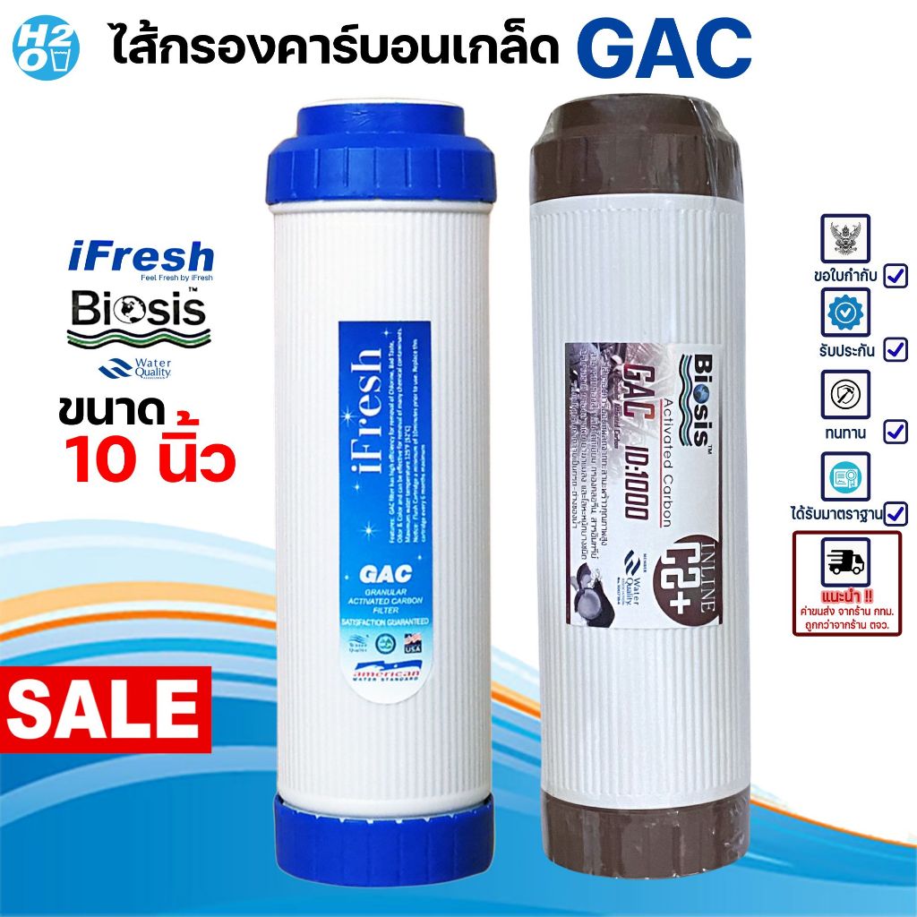 Aquatek ไส้กรองน้ำเกร็ดคาร์บอน Carbon Gac ขนาด 2.5x10 นิ้ว ไส้กรองน้ำ สำหรับเครื่องกรองน้ำทั่วไป