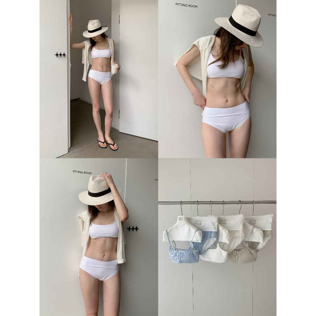 INBYIN - เซ็ตบิกีนี่ บรา+กางเกง SUMMER STRIPE BIKINI - D8028