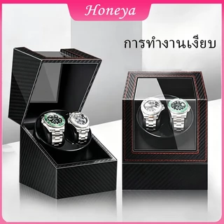 กล่องหมุนนาฬิกา 2 เรือน PUหนังคลาสสิก Watch Winder กล่องหมุนนาฬิกาอัตโนมัติ เครื่องหมุนนาฬิกา xd