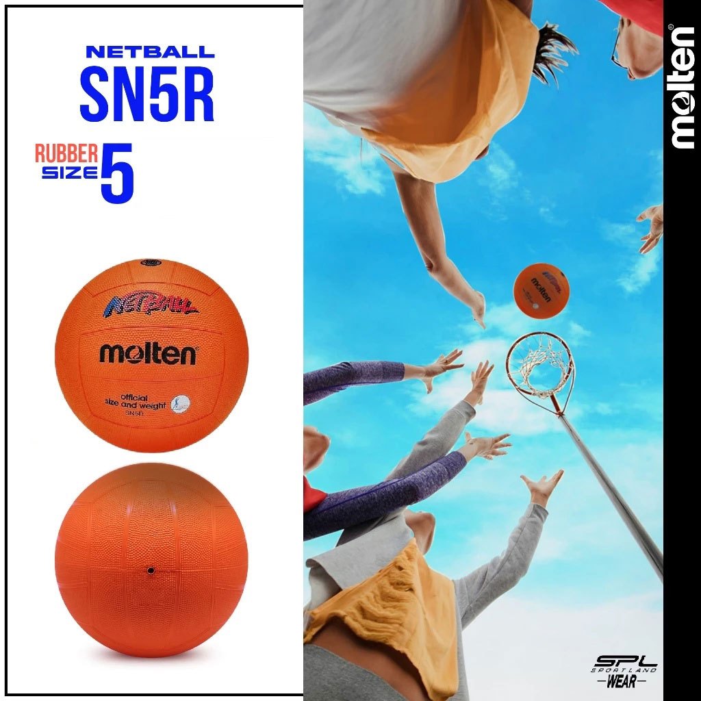 [ลิขสิทธิ์แท้] MOLTEN ลูกเน็ตบอลยาง เบอร์ 5 Netball RB th SN5R (410)