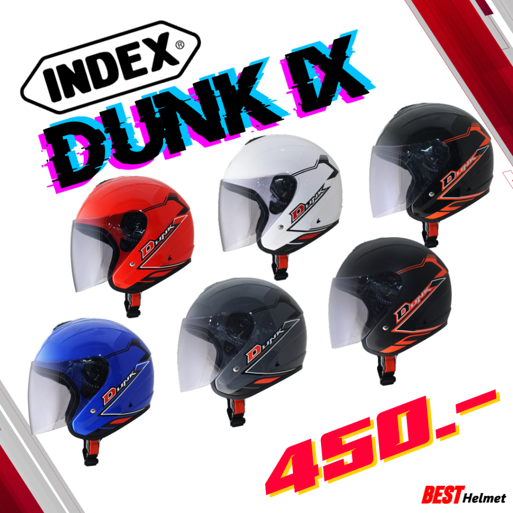 หมวกกันน็อคครึ่งใบราคาถูก Index DUNK IX ราคาเพียง 450.- เท่านั้น