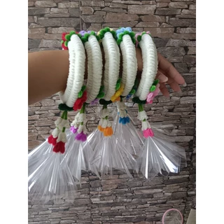 พวงมาลัยใส่ธนบัตร ใส่เงิน10ใบ พวงมาลัยลวดกำมะหยี่ ไหว้พ่อ ไหว้แม่ ไหว้ผู้ใหญ่