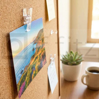 คลิปหนีบพร้อมหมุด (Push Pin Clip) สำหรับบอร์ดไม้ก๊อก ใช้หนีบเอกสาร/ป้าย/รูปภาพ