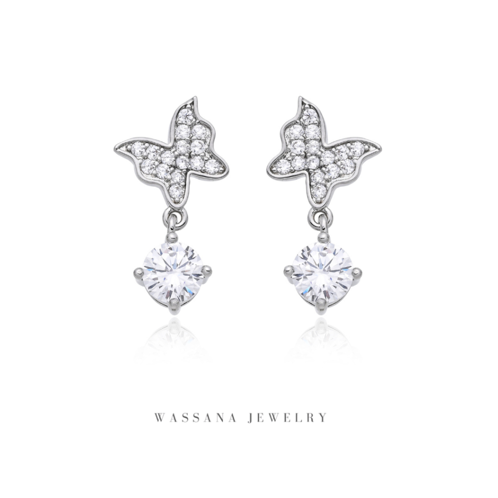 wassana.jewelry ต่างหูติดหูรุ่น Butterfly Drop