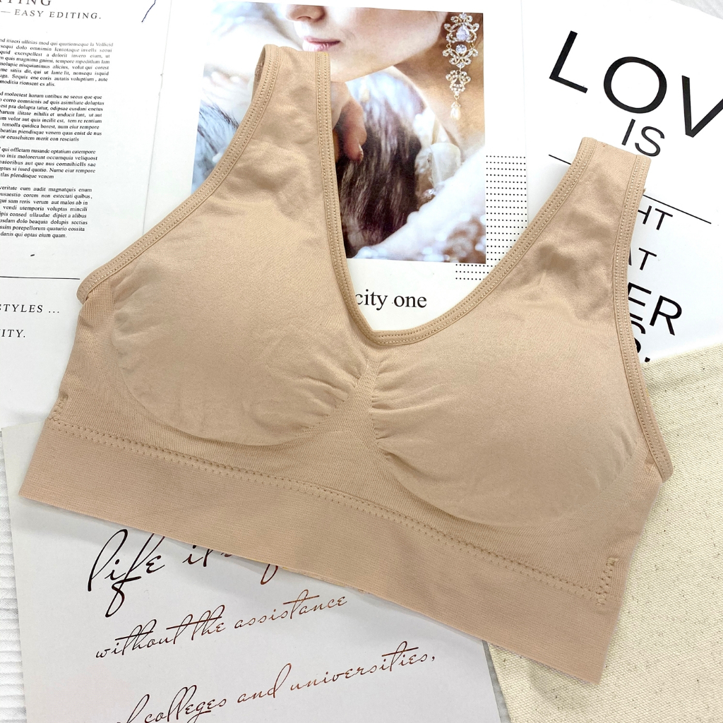 ชุดชั้นใน Anny รุ่นW047 Sport Bra 3ตะขอ ทรงหลังตัวU บราไร้โครง ฟองน้ำเสริอมบาง 4มม เนื้อผ้านุ่มกระชับ สวมใส่สบาย