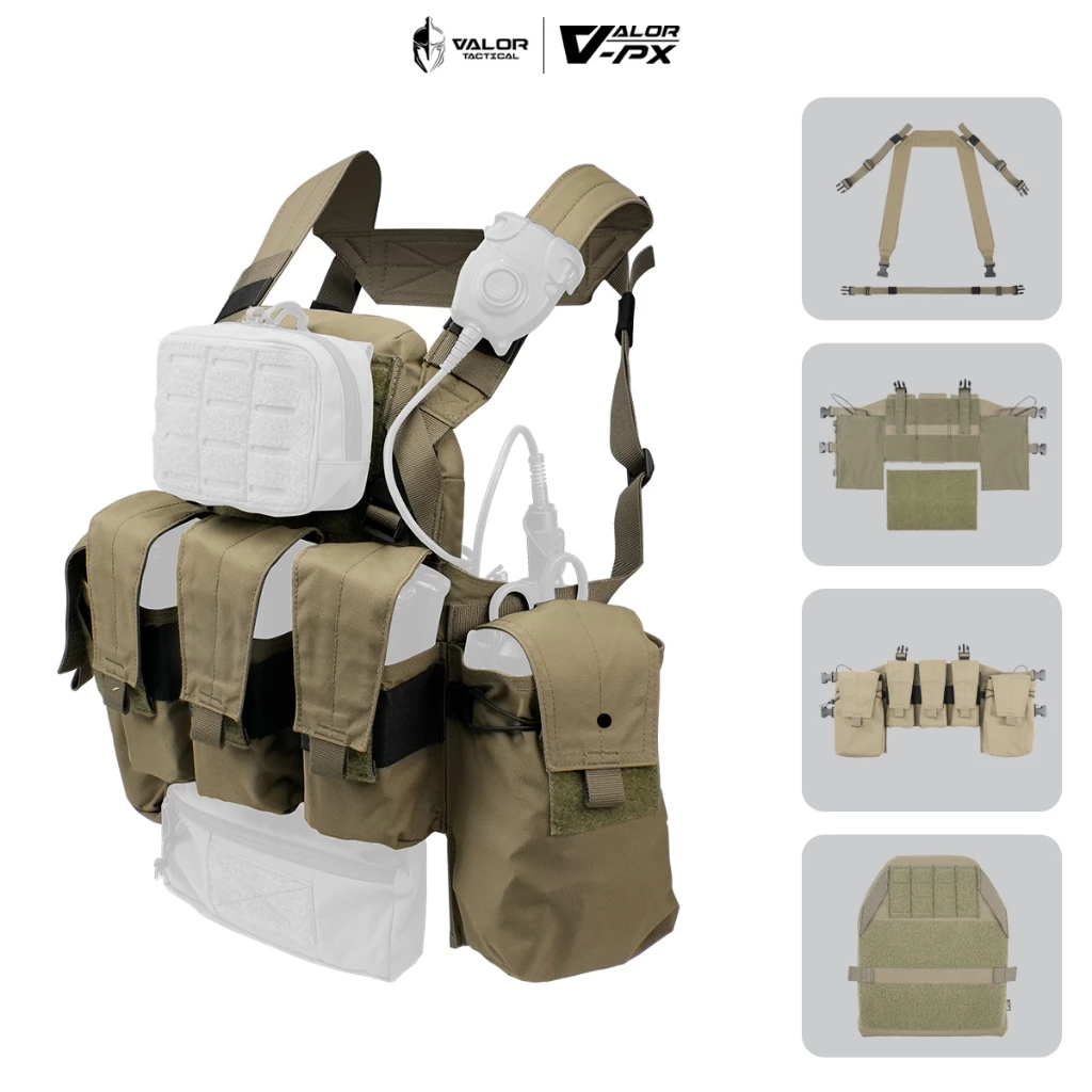 VALOR PX - Reinforce Chest Rig เชสต์ริก ใส่แผ่นเกราะเพิ่มเติมได้ (แผ่นเกราะไม่รวมในชุด) น้ำหนักเบา แข็งแรง ทนทาน