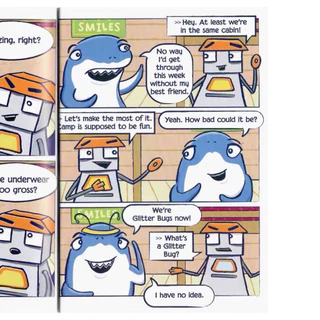Shark and Bot ฉลามและหุ่นยนต์ คู่หูเพื่อนซี้ ชุด 4 เล่ม การ์ตูนช่อง การ์ตูนเด็กภาษาอังกฤษเสริมทักษะ(200200300)