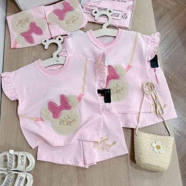 พร้อมส่ง ว32 5988  ชุดเซ็ทมิกกี้พิงค์
