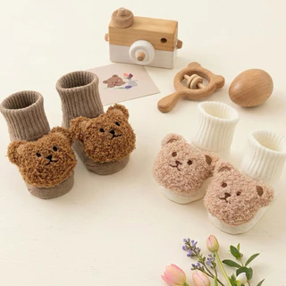 [พร้อมส่ง]ถุงเท้าเด็กอ่อน0-6เดือน ถุงเท้าหัวตุ๊กตาแบบหุ้มข้อ เด็กผู้หญิงเด็กผู้ชาย