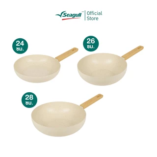 Seagull กระทะด้ามนอนสติ๊ก ไอวอรี่ เพิร์ล อินดักชั่น Ivory Pearl Non-stick Fry Pan Induction มีให้เลือก 3 ขนาด